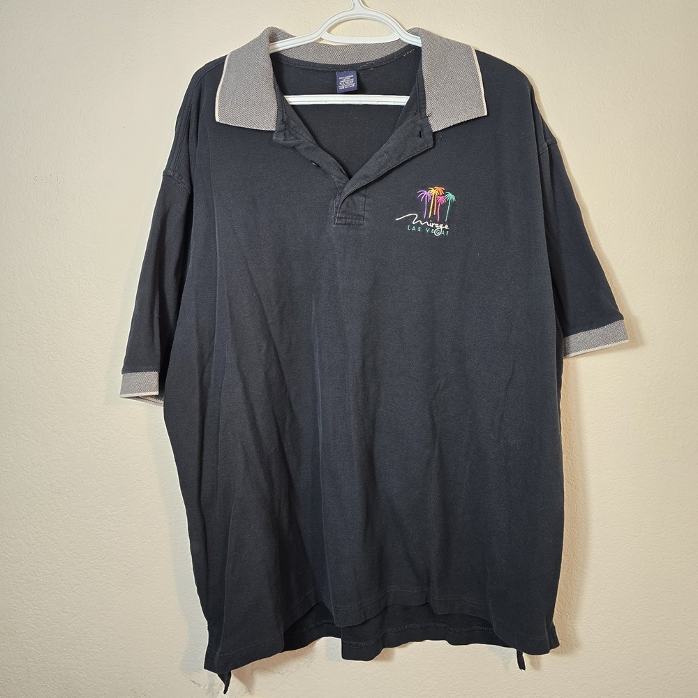 Vintage Black‎ Polo Men's Mirage With Logo Sport Vegas Comfy Lightweight